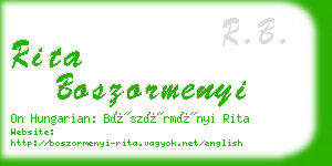 rita boszormenyi business card