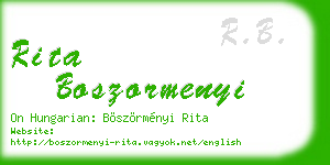 rita boszormenyi business card